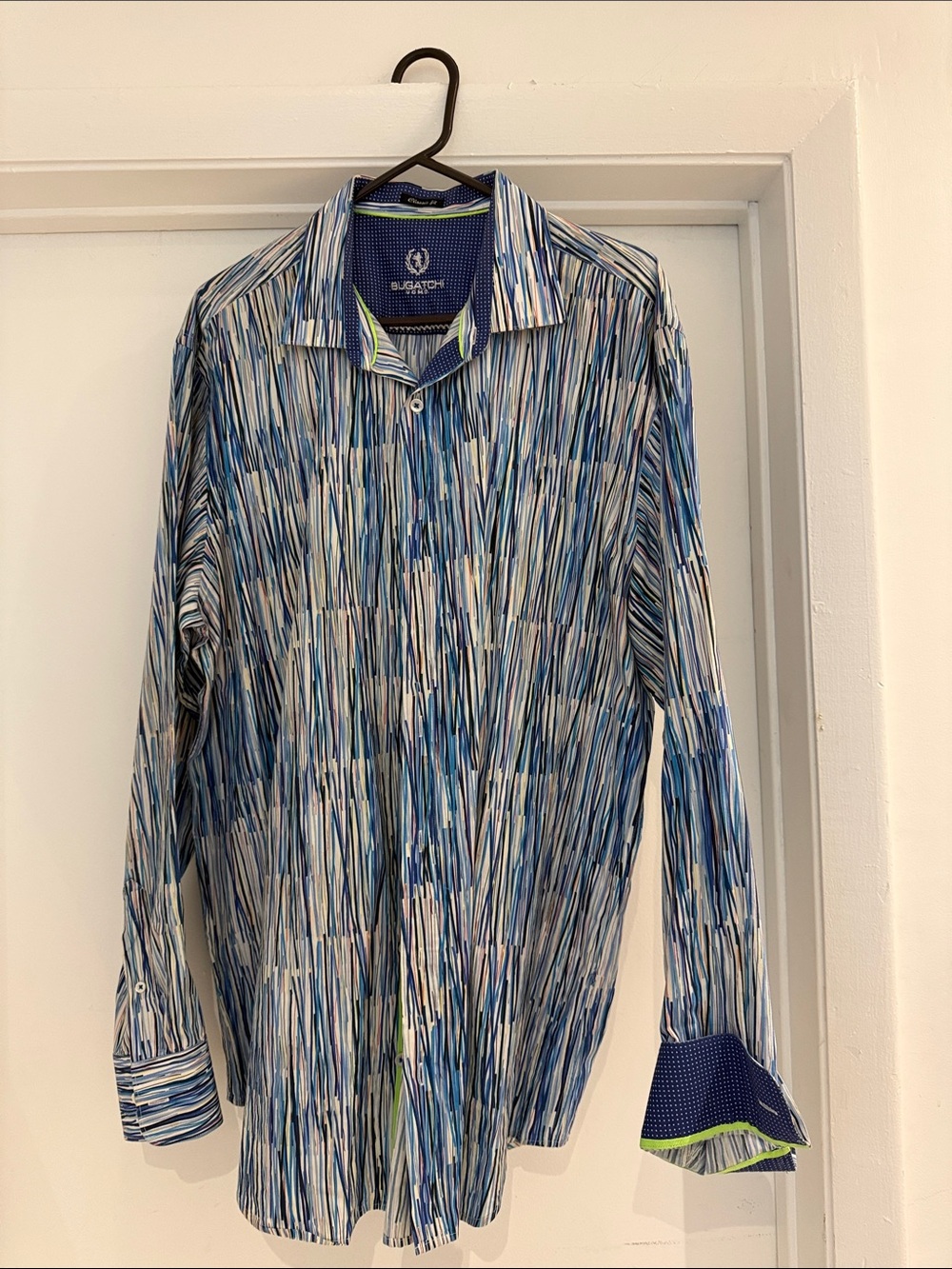 Bugatchi Blue and White Striped Shirt